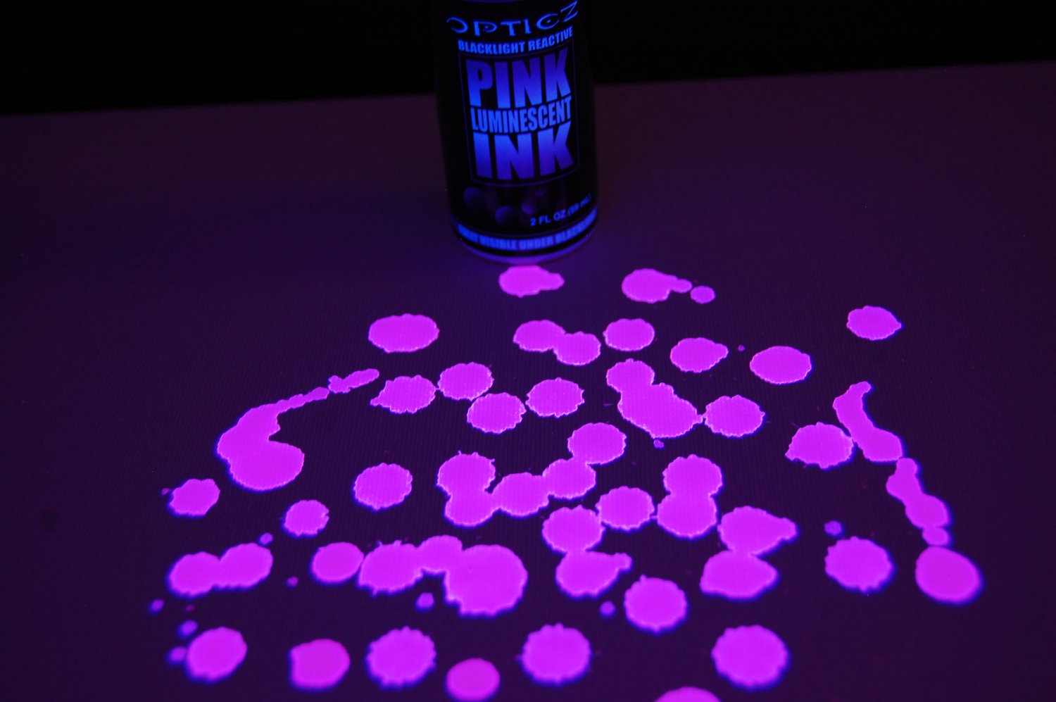 2oz Opticz Daytime Visible Pink Luminescent UV Blacklight Reactive Ink