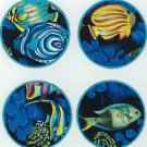 Marine Life/Tropical Fish Fabric Coasters, Set of 4