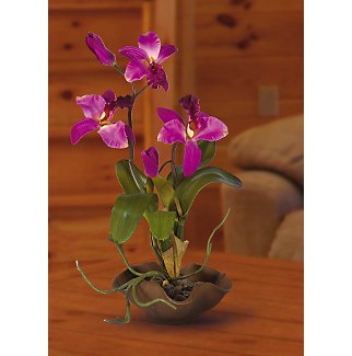 orchid cattleya silk flower mini arrangement purple than