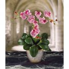 Triple Mini Phalaenopsis Silk Flower Arrangement - Lavendar