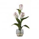 Tulips Liquid Illusion Silk Arrangement - White Pink