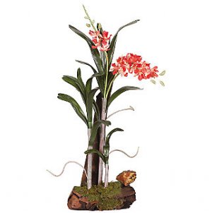 Silk Arrangement w/Root Base - Wild Orchid