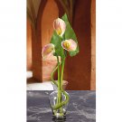 Calla Lily Liquid Illusion w/Leaf Silk Flowers - Pink