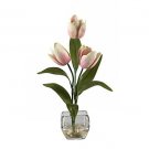 Tulips Liquid Illusion Silk Arrangement - Cream Pink