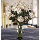 Long Stem Roses Liquid Illusion Silk Arangement - White
