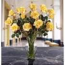 Long Stem Roses Liquid Illusion Silk Arangement - Yellow