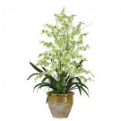 Triple Dancing Lady Silk Flower Arrangement - Green