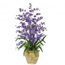 Triple Dancing Lady Silk Flower Arrangement - Purple