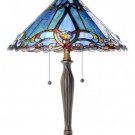 Contemporary Blue Victorian Tiffany Styled Table Lamp