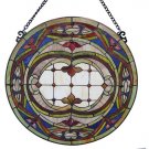Dazzling Float Round Design Stained Glass Panel