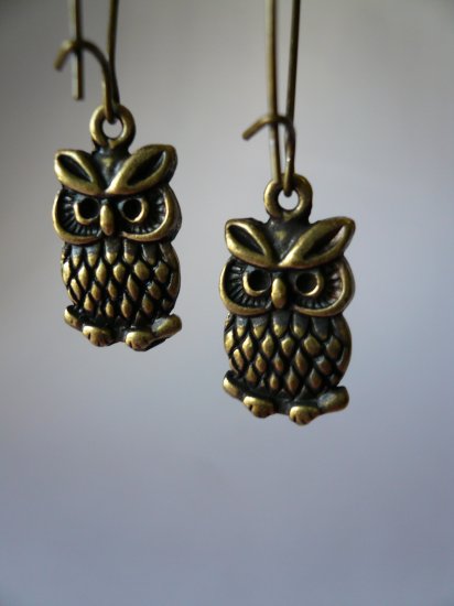 Little Brass Owl Earrings