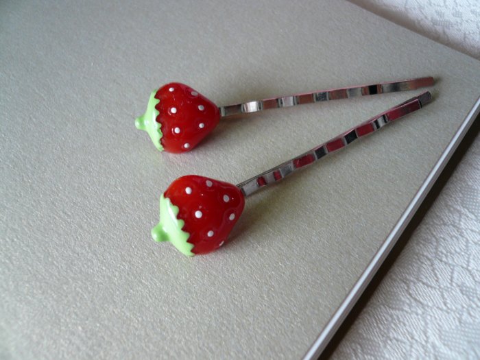Sweet Strawberry Bobby Hairpins