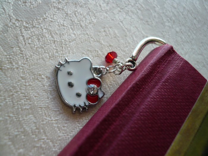 Kitty Cat Red Crystal Bookmark