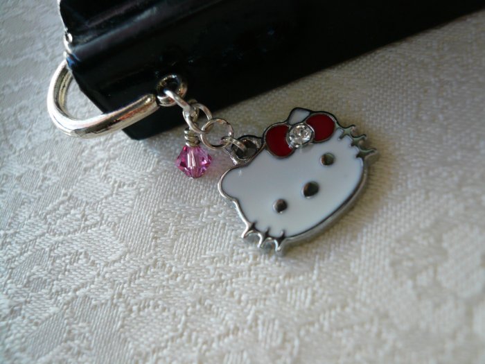 Kitty Cat Rose Pink Crystal Bookmark