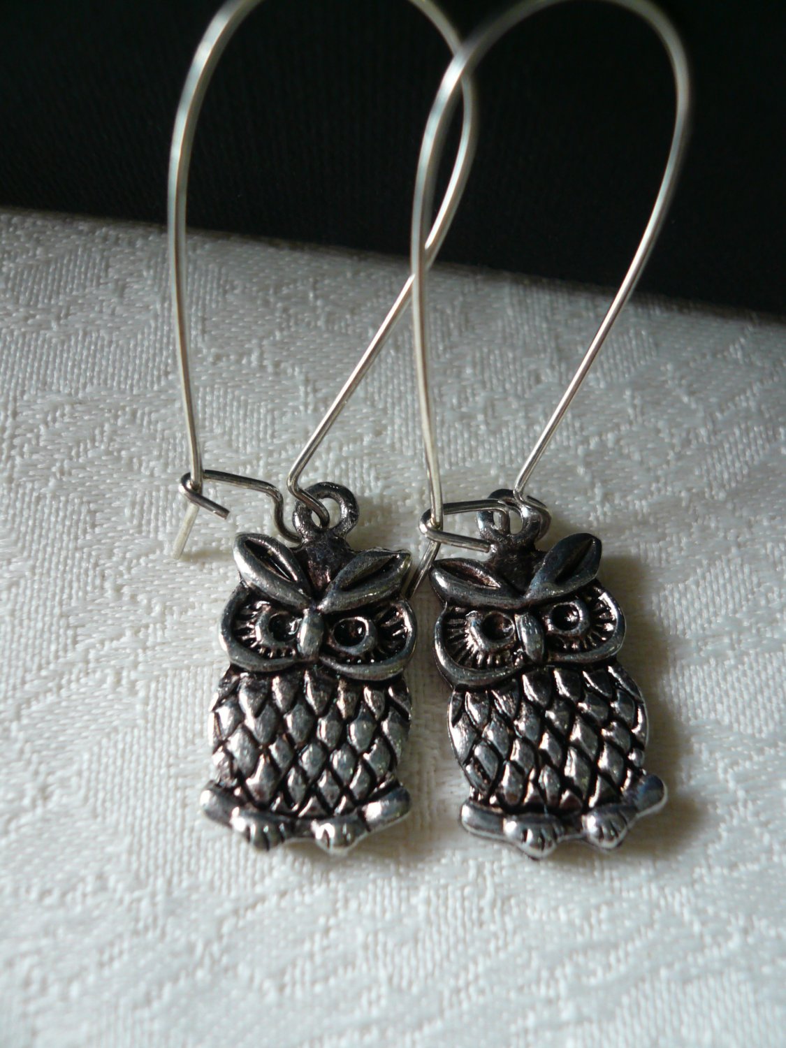 Little Antique Silver Owl Earrings