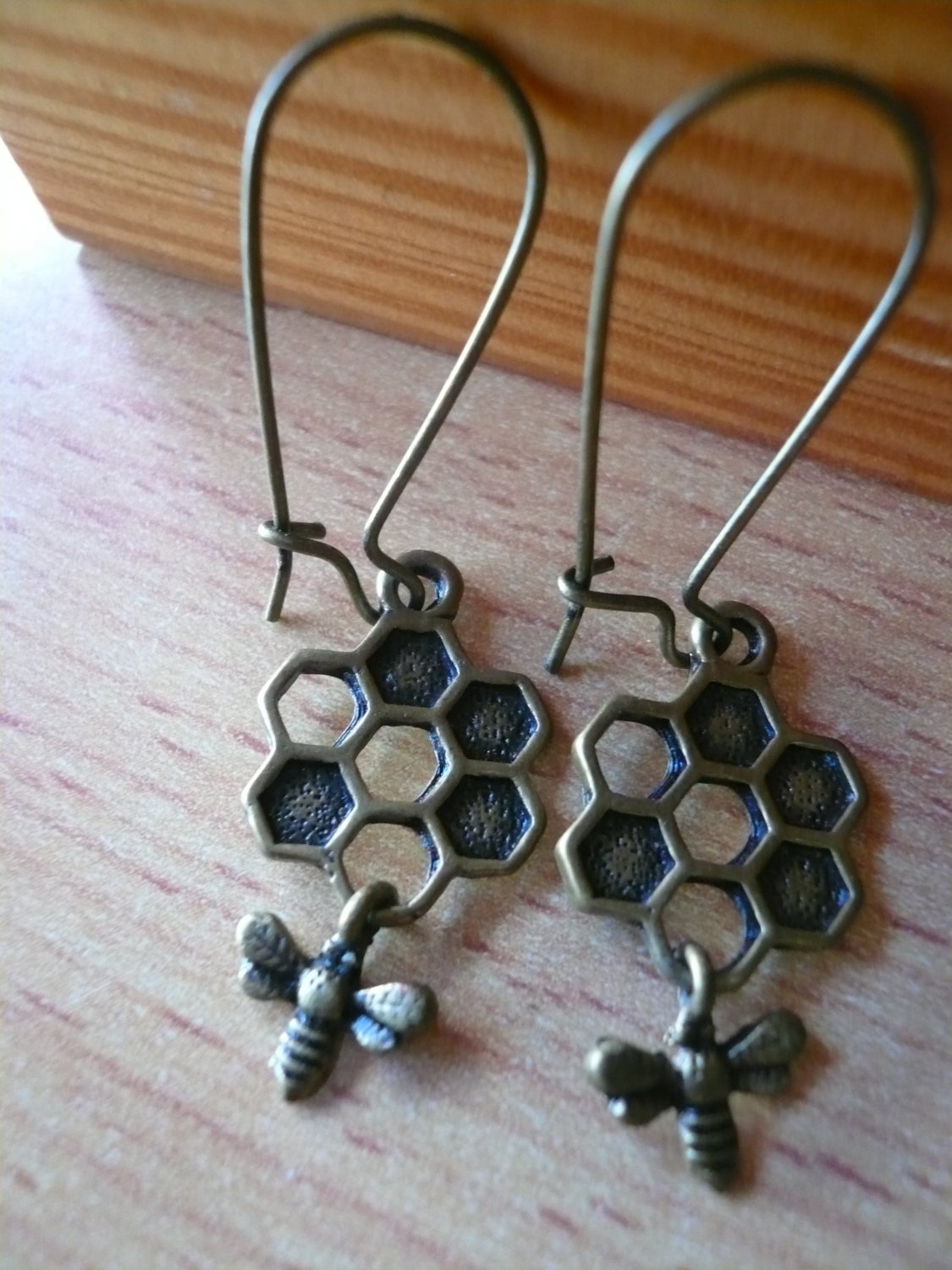 Nectar Honeycomb Bee Earrings