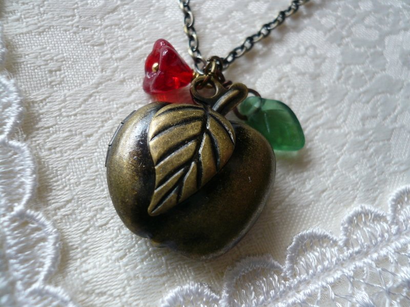 Red Apple Fruit Locket Necklace