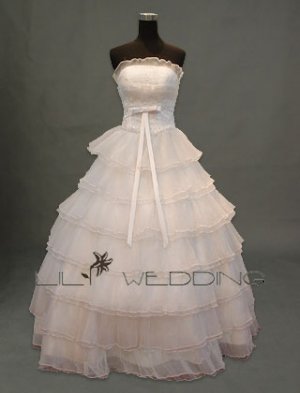 Multi-Tiered Skirt Wedding Dress - Style LWD0050