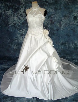 Satin&Lace A-Line Wedding Gown - Style LWD0067