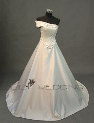 Off The Shoulder Princess Wedding Gown - Style LWD0081