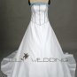 Floral Embroidery Semi-Cathedral Train Wedding Dress - Style LWD