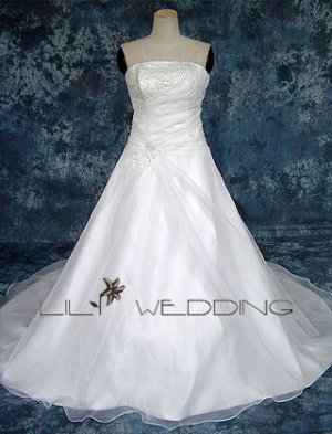 A-Line Floor Length Wedding Dress - Style LWD0090