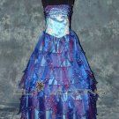 Spaghetti Straps Blue Bridesmaid Dress - Style LED0017