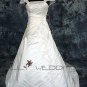 Satin&Lace Short Sleeve Wedding Dress - Style LWD0106