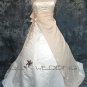 Floral Embroidered And Beaded Bodice Bridal Gown - Style LWD0108
