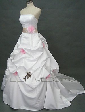 Ball Gown Chapel Length Wedding Gown - Style LWD0110