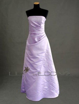 Strapless Satin Bridesmaid Dress - Style LED0035