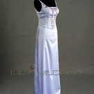 Satin Bodice Embroidered Dress - Style LED0040