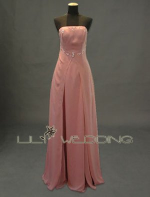 Chiffon With Beads And Sequins Bridesmaid Dress - Style LED0041