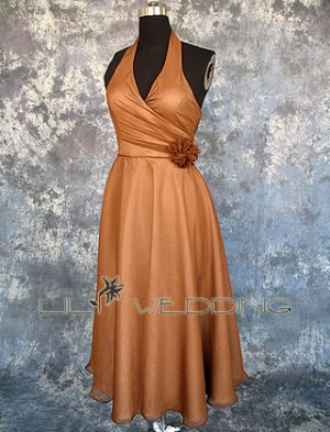 Tea Length Bridesmaid Dress - Style LED0054