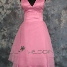 V-Neck Satin Bridesmaid Dress - Style LED0069