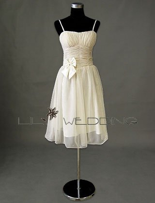 Chiffon Ivory Bridesmaid Dress - Style LED0078