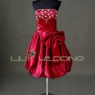 Strapless Satin Cheap Bridesmaid Cocktail Dress - Style LED0085