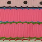 5 yards 7/8" moonstitch scallop edge double stitched grosgrain ribbons for hair bows scrapbooking