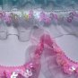 3 YARDS elastic stretch organza ribbon trim SEQUIN TUTU