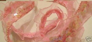 1 organza sheer ribbon trim elastic sequin ruffle white