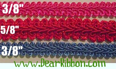 5y 3/8 chinese gimp braid headband wipe case craft trim