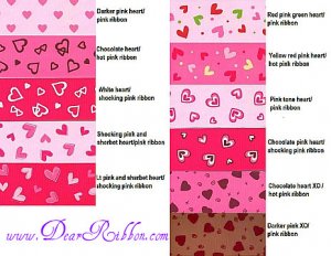 2 YARD 1.5"  Valentines Day Grosgrain ribbon Heart Pink