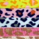 3 YARD 3/8 leopard M2MG  KITTY GLAMOUR grosgrain ribbon