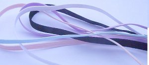 5y 1/8" flat knit elastic trim PINK headband Skinny Sew
