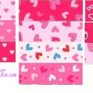 2YD 7/8 Valentines DAY Grosgrain ribbon Heart print NEW