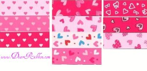 2YD 7/8 Valentines DAY Grosgrain ribbon Heart print NEW