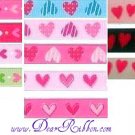 2YD 3/8 Valentines Holiady Grosgrain ribbon Heart DOTS