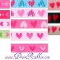 2YD 3/8 Valentines Holiady Grosgrain ribbon Heart DOTS