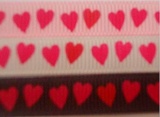 3YD 3/8 grosgrain ribbon M2MG heart valentine hair bow
