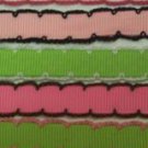3YD 3/8 grosgrain ribbon MOONSTITCH SCALLOP EDGE dotted